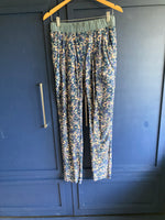 Birger et Mikkelsen Silk Mix Blue Patterned Trousers UK Size 12