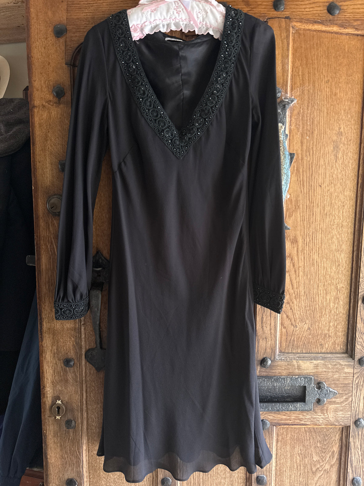 LibeLuLa Silk Black Beaded Dress