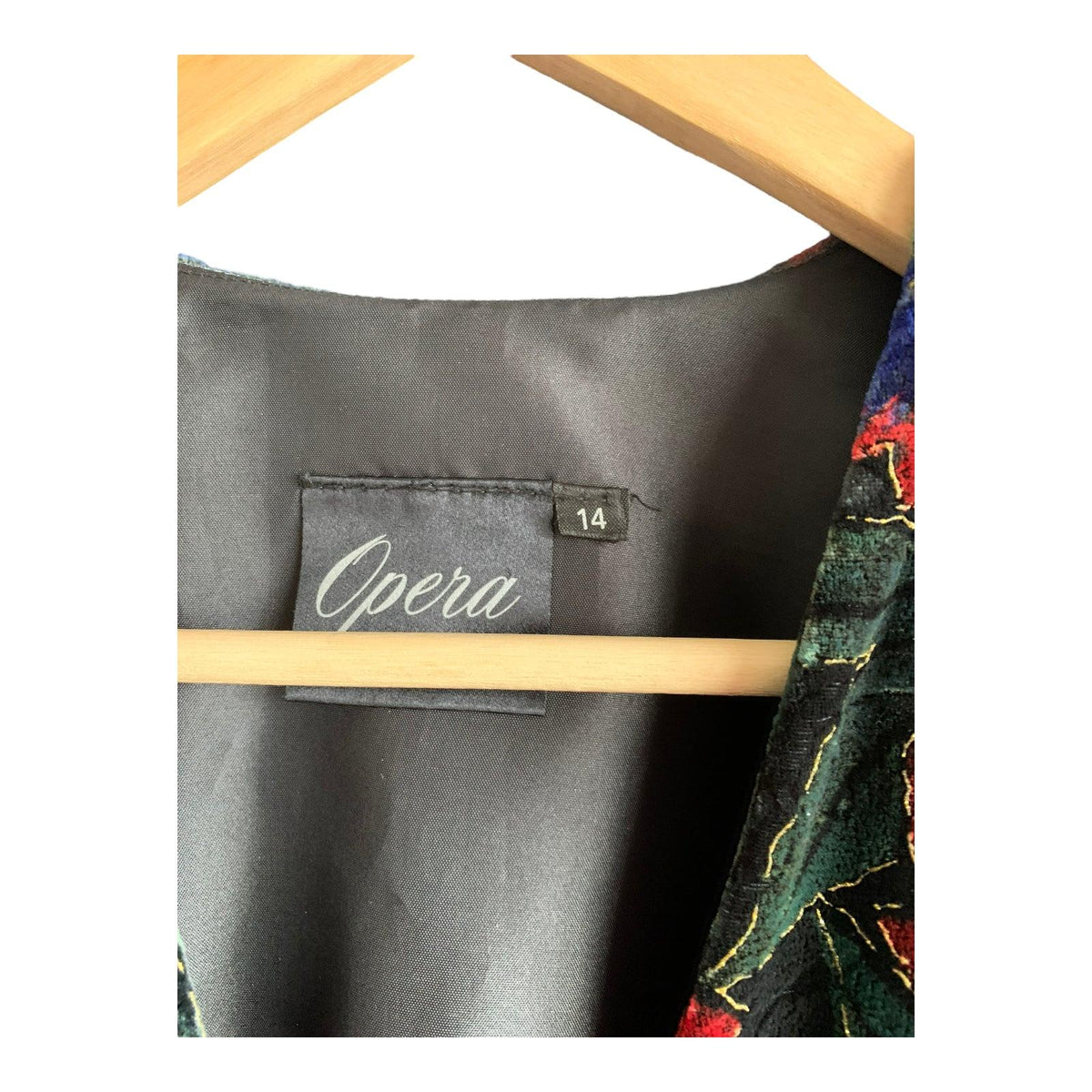 Opera Velvet Multi-Coloured Cropped Jacket UK Size 14 - Ava & Iva