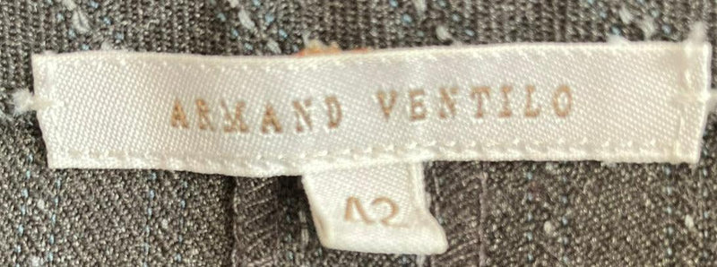 Armand Ventilo Wool Grey Pinstripe Wide Legged Trousers UK Size 10 - Ava & Iva