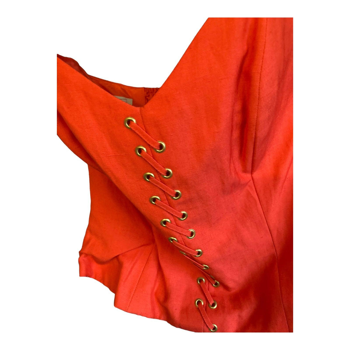 Mondi Silk & Linen Blend Orange Bustier Top UK Size 8 - Ava & Iva