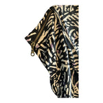 Whistles Silk Short Sleeved Black & Cream Patterned Top UK Size 8
