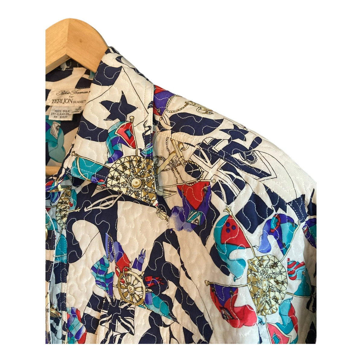 Rickie Freeman Silk Multi-Coloured Long Sleeved Top &amp; Matching Jacket UK Size 14 - Ava &amp; Iva