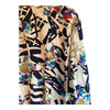 Rickie Freeman Silk Multi-Coloured Long Sleeved Top & Matching Jacket UK Size 14 - Ava & Iva
