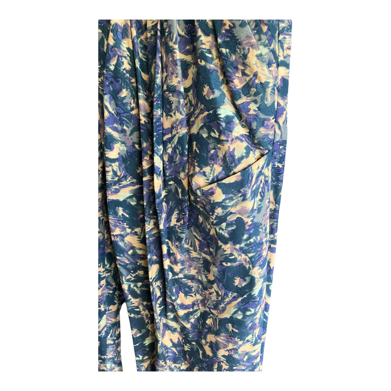 Birger et Mikkelsen Silk Mix Blue Patterned Trousers UK Size 12