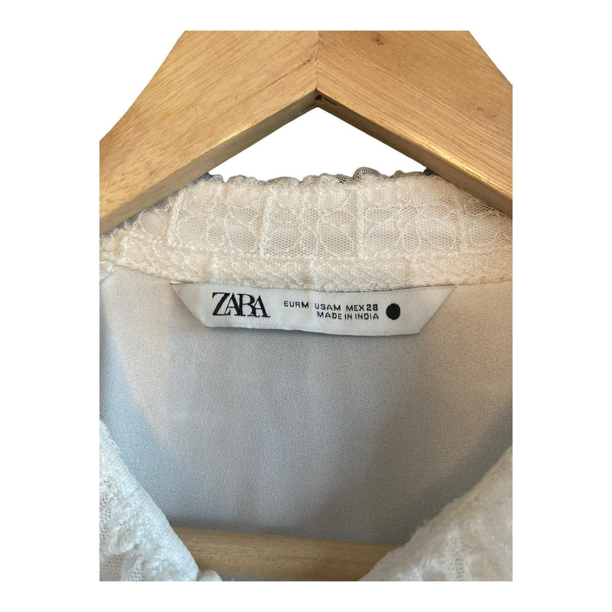 Zara White Long Sleeved Dress UK Size 14 - Ava & Iva