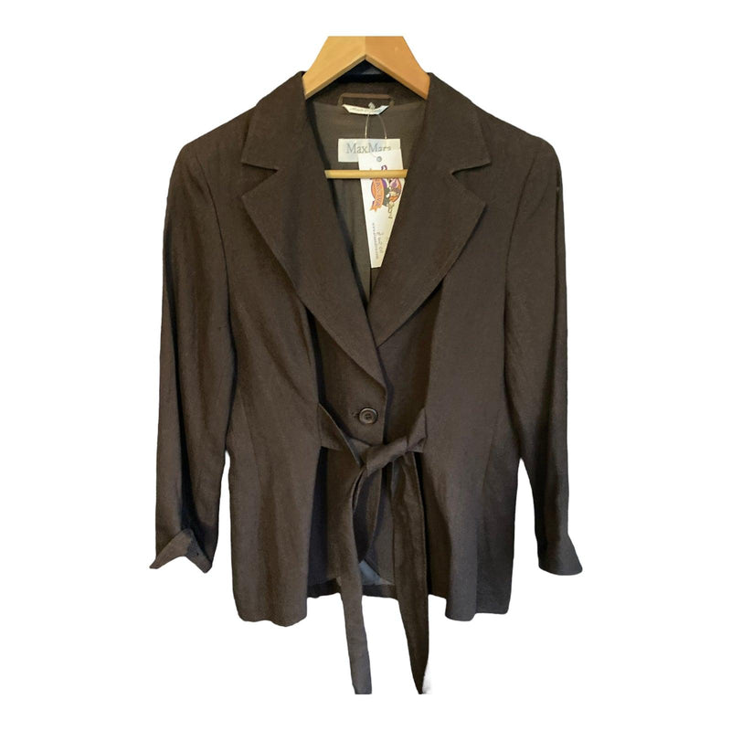MaxMara Linen Brown Full Length Sleeve Jacket UK Size 12