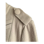 Emporio Armani Wool Grey Military Style Long Sleeved Coat UK Size 12
