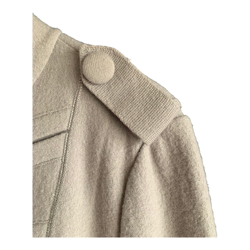 Emporio Armani Wool Grey Military Style Long Sleeved Coat UK Size 12