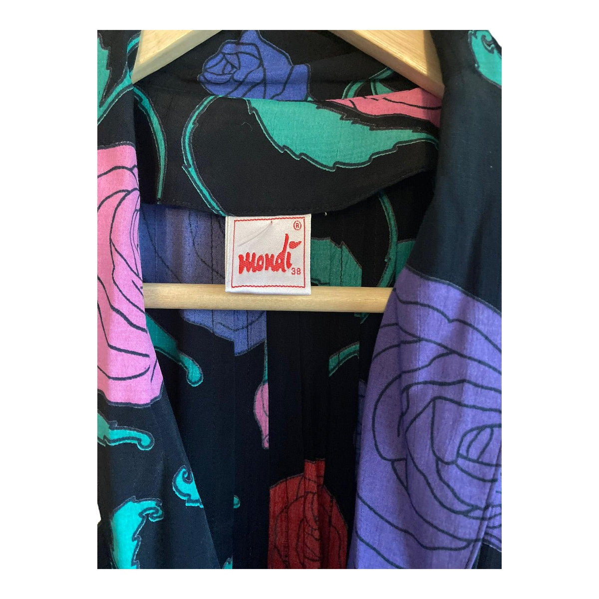 Mondi Black Multi-Coloured Floral Short Sleeved Dress UK Size 10 - Ava & Iva