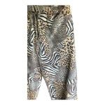 Leather Leopard Print 3/4 Length Jeans UK Size 10