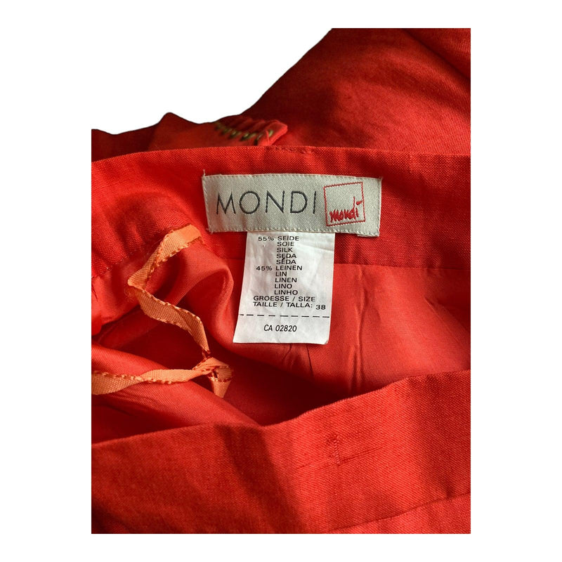 Mondi Silk & Linen Blend Orange Skirt UK Size 10