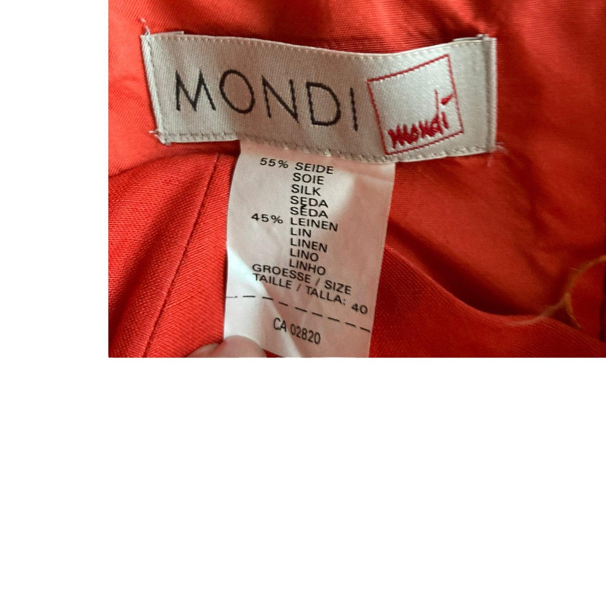 Mondi Silk & Linen Blend Orange Bustier Top UK Size 8 - Ava & Iva
