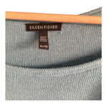 Eileen Fisher Linen Light Blue 3/4 Sleeved Top UK Size 16