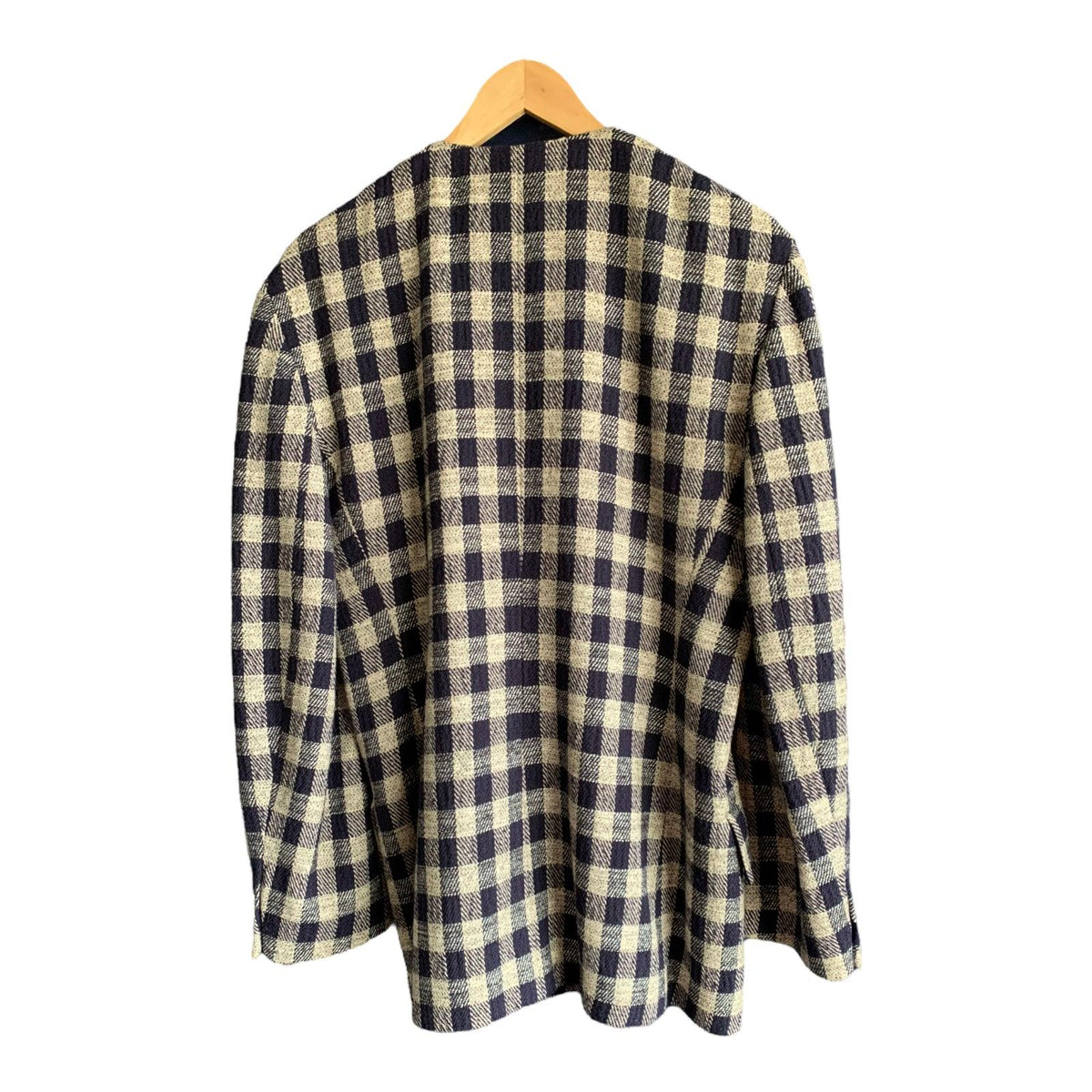 Jaeger Wool Blend Black & White Checked Long Sleeved Jacket UK Size 10 - Ava & Iva