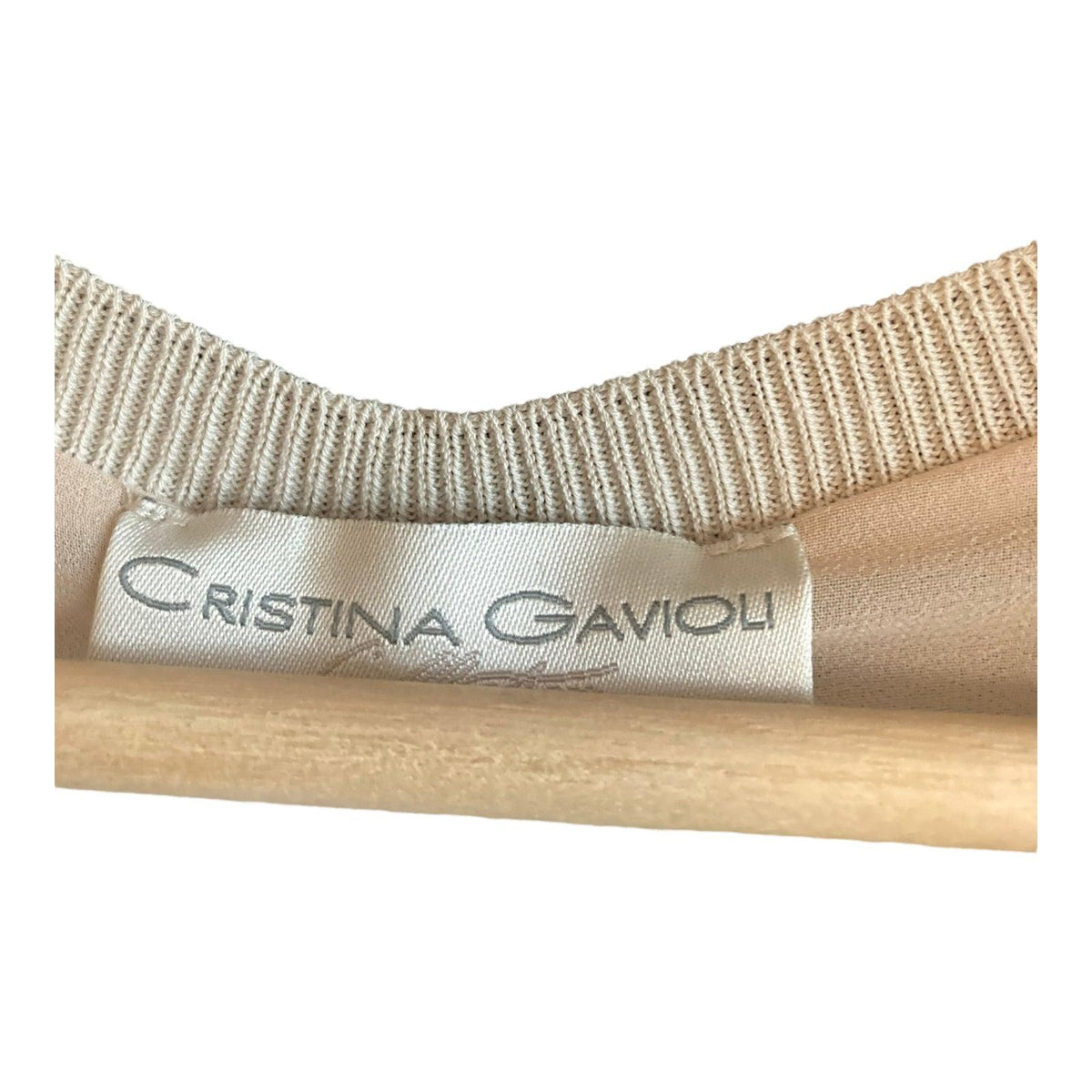 Cristina Gavioli Cotton Sleeveless Cream Dress UK Size 10 - Ava & Iva