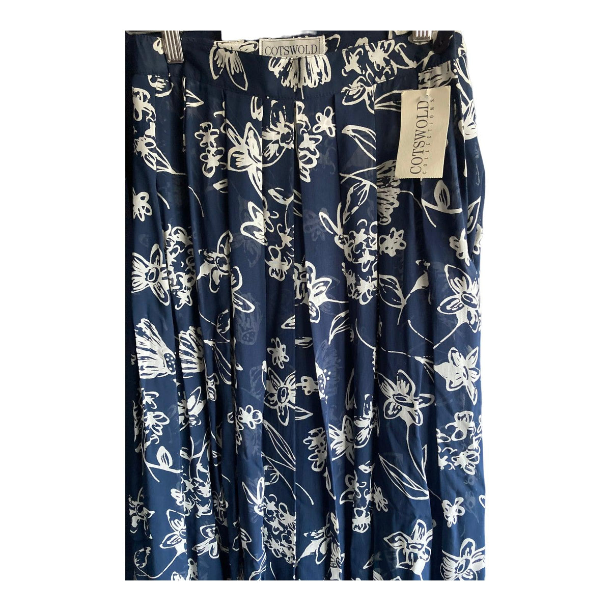 Cotswolds Collection Navy & White Patterned Skirt UK Size 10 - Ava & Iva