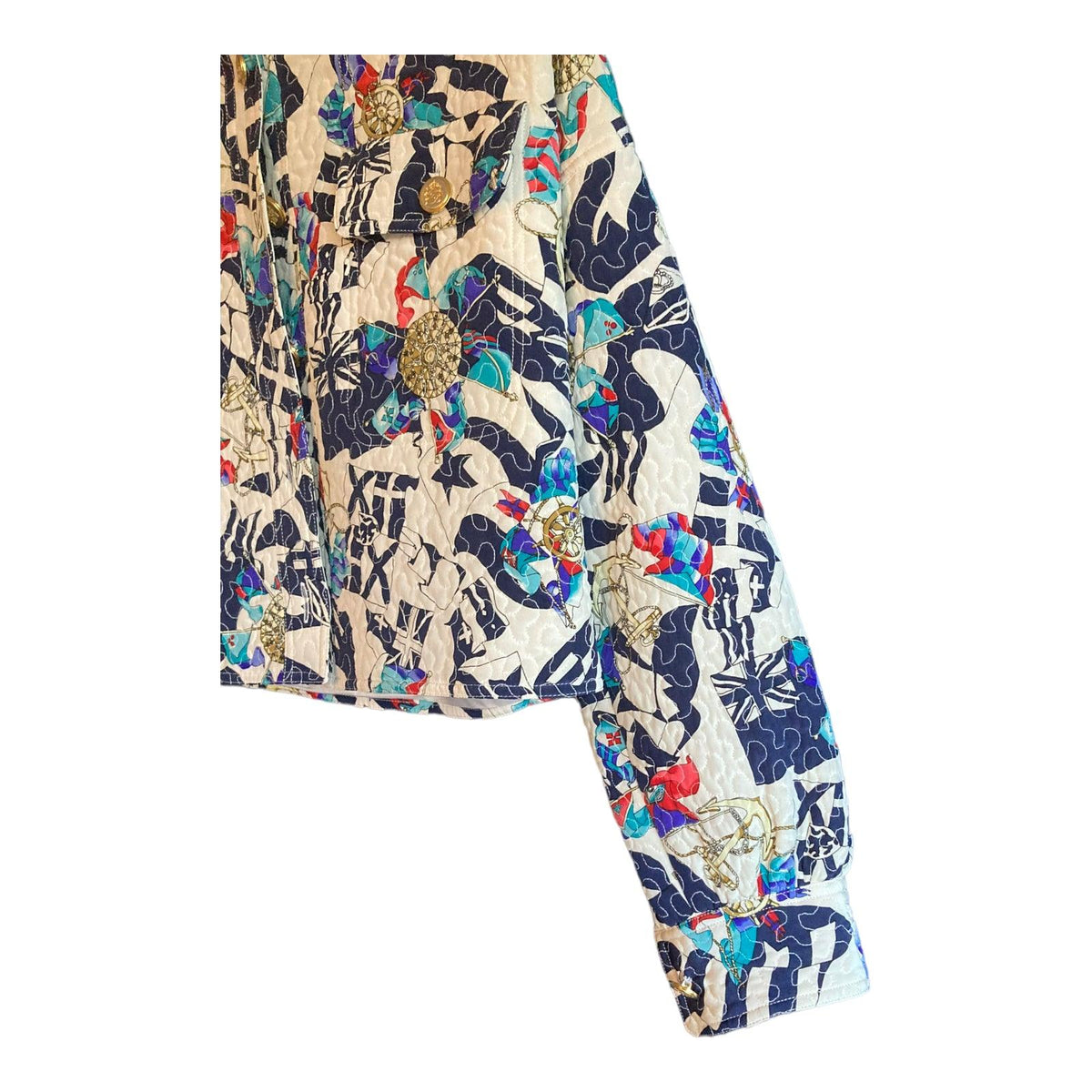 Rickie Freeman Silk Multi-Coloured Long Sleeved Top &amp; Matching Jacket UK Size 14 - Ava &amp; Iva