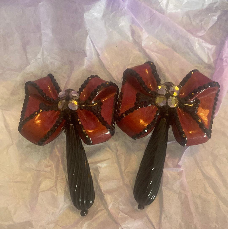 Brown bow earrings - Ava & Iva