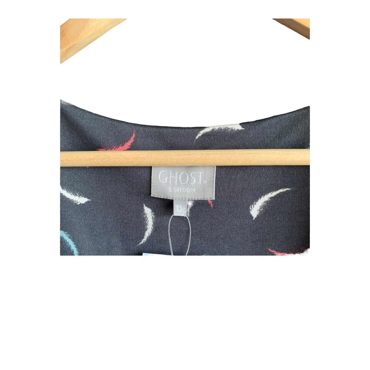 Ghost Dark Grey Patterned Long Sleeved Dress UK Size 10 - Ava & Iva