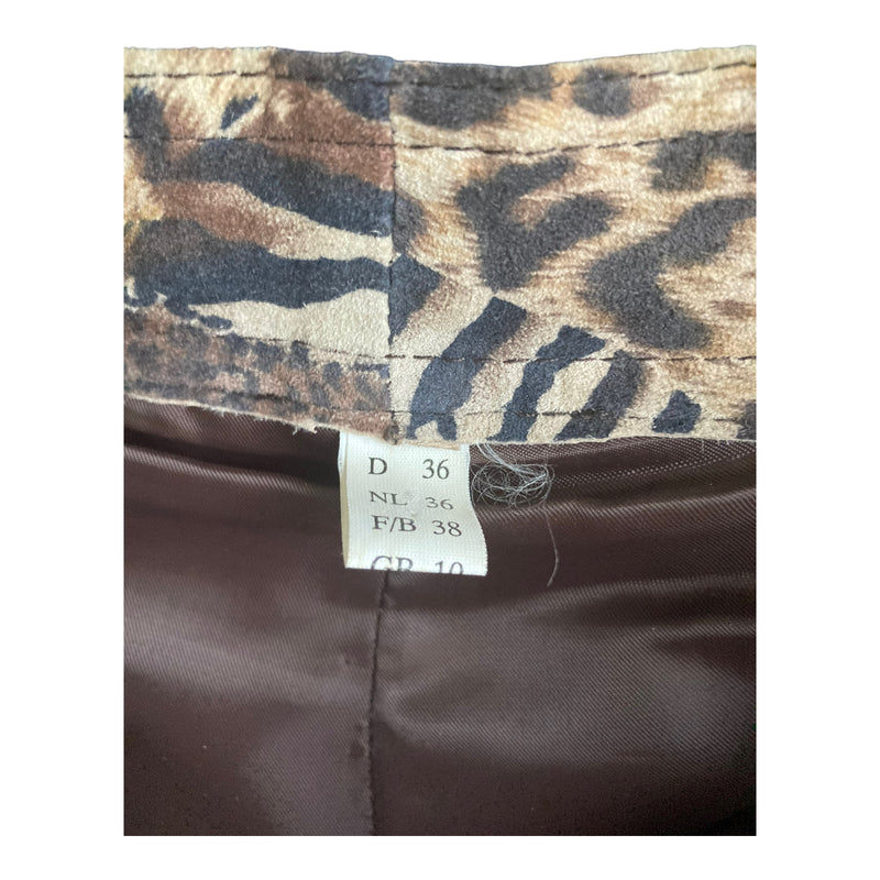 Leather Leopard Print 3/4 Length Jeans UK Size 10