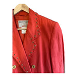 Mondi Silk & Linen Blend Orange Long Sleeved Jacket UK Size 8 - Ava & Iva