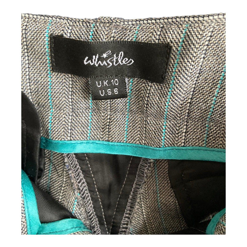 Whistles Wool Grey Pinstriped Trousers UK Size 10