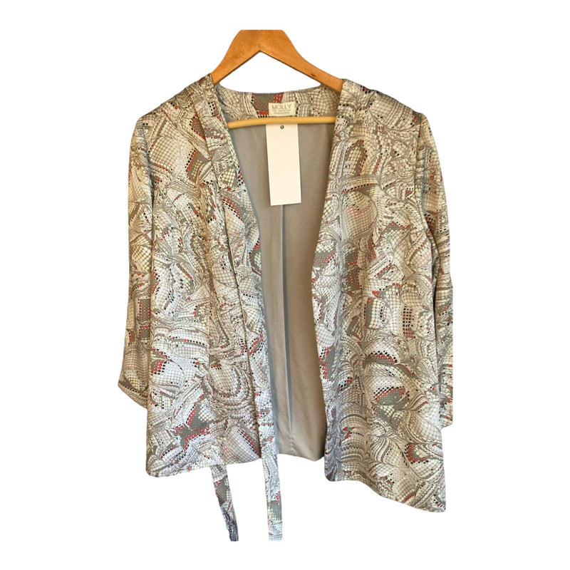 Molly Silver Patterned 3/4 Sleeved Jacket UK Size 14/16 - Ava & Iva