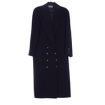 Mansfield Cashmere Wool Blend Navy Long Sleeved Coat UK Size 10 - Ava & Iva