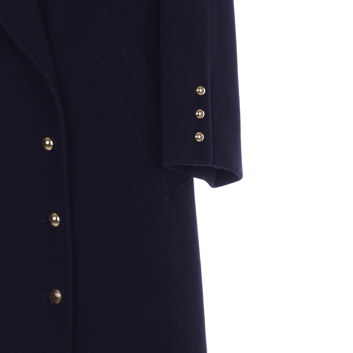Mansfield Cashmere Wool Blend Navy Long Sleeved Coat UK Size 10 - Ava & Iva