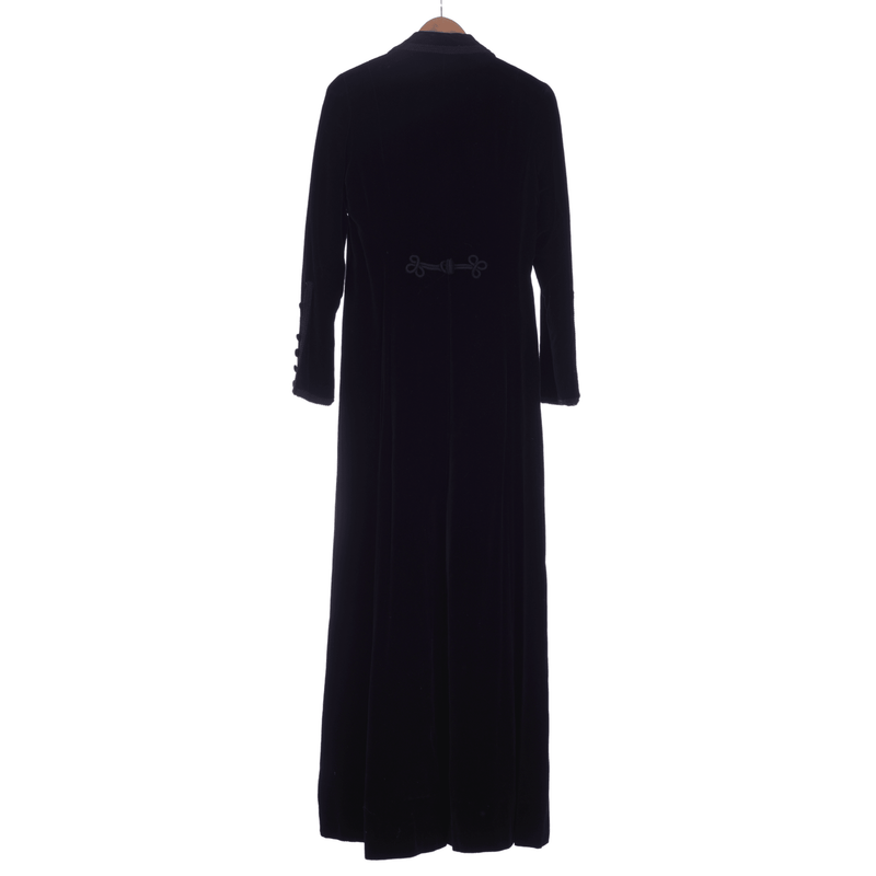 Marian McDonnell Velvet Black Long Sleeved Coat UK Size 10. - Ava & Iva