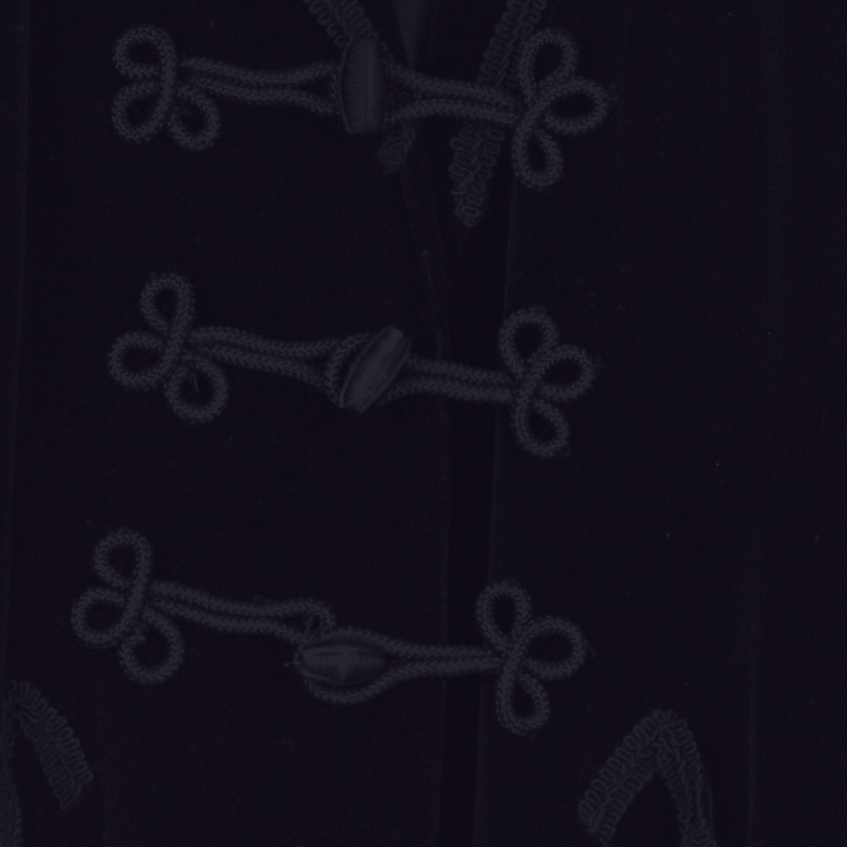 Marian McDonnell Velvet Black Long Sleeved Coat UK Size 10. - Ava & Iva