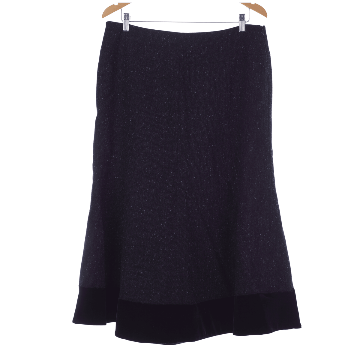 Helen McAlinden 100% Wool Dark Grey Black Fleck Skirt UK Size 16 - Ava & Iva