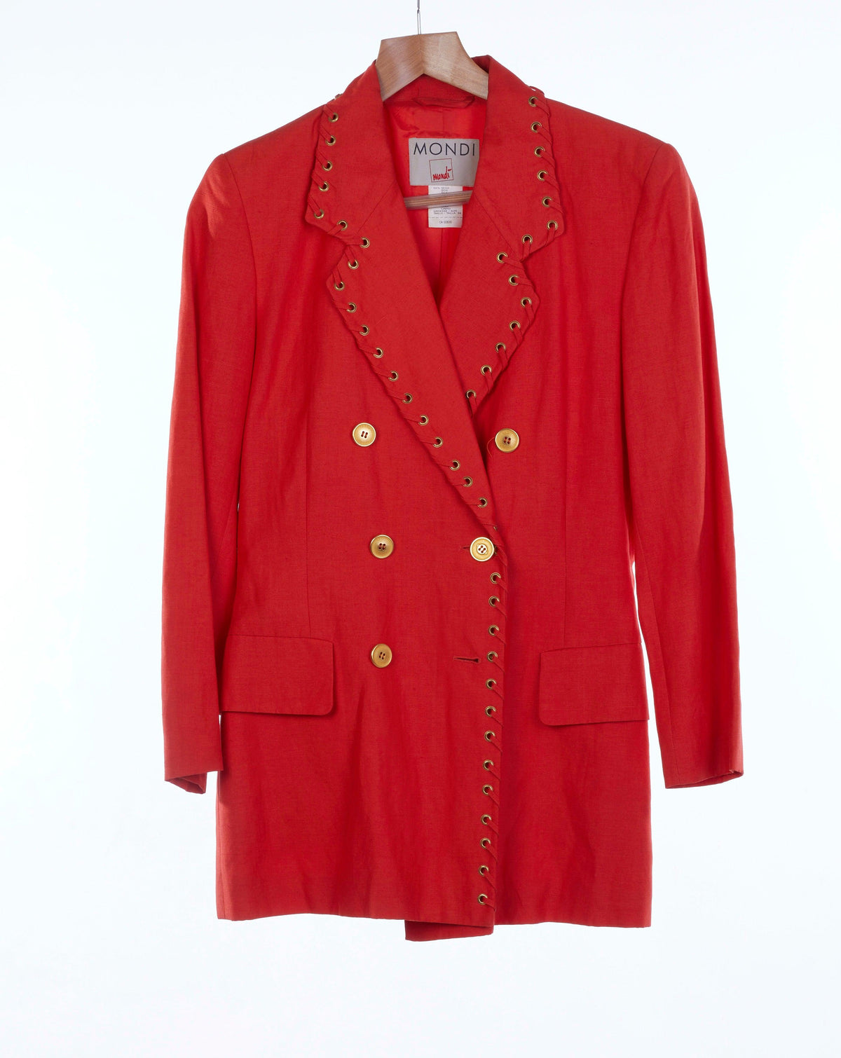 Mondi Silk & Linen Blend Orange Long Sleeved Jacket UK Size 8 - Ava & Iva