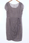 Paddy Campbell 100% Silk Grey Spotted Short Sleeved Dress UK Size 16 - Ava & Iva