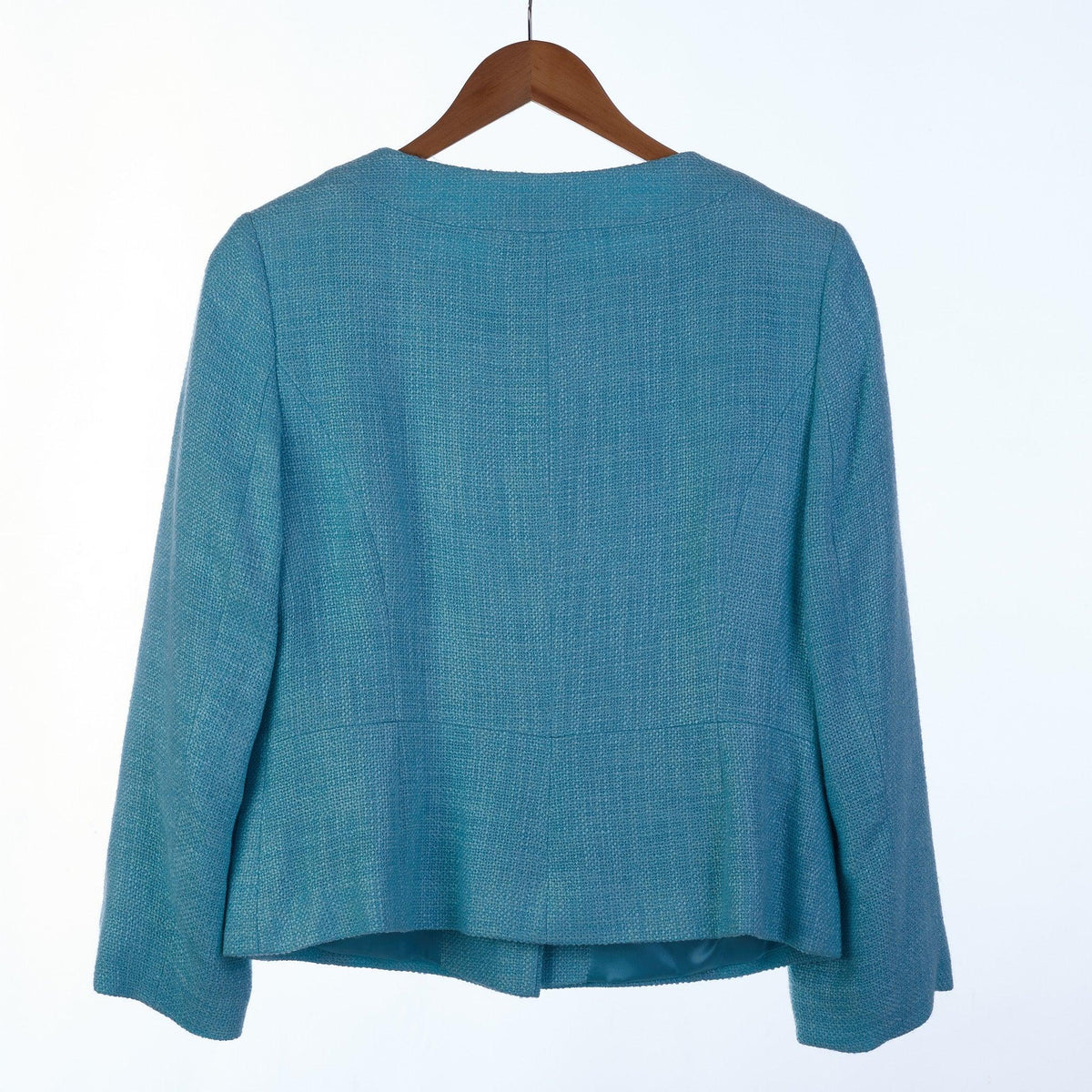 Planet Cotton Blend Turquoise Cropped Jacket UK Size 10 - Ava & Iva