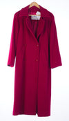 Aquascutum Pure New Wool Raspberry Red Full Length Coat UK Size 12 - Ava & Iva