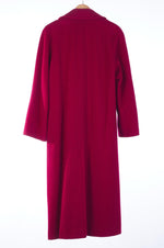 Aquascutum Pure New Wool Raspberry Red Full Length Coat UK Size 12 - Ava & Iva