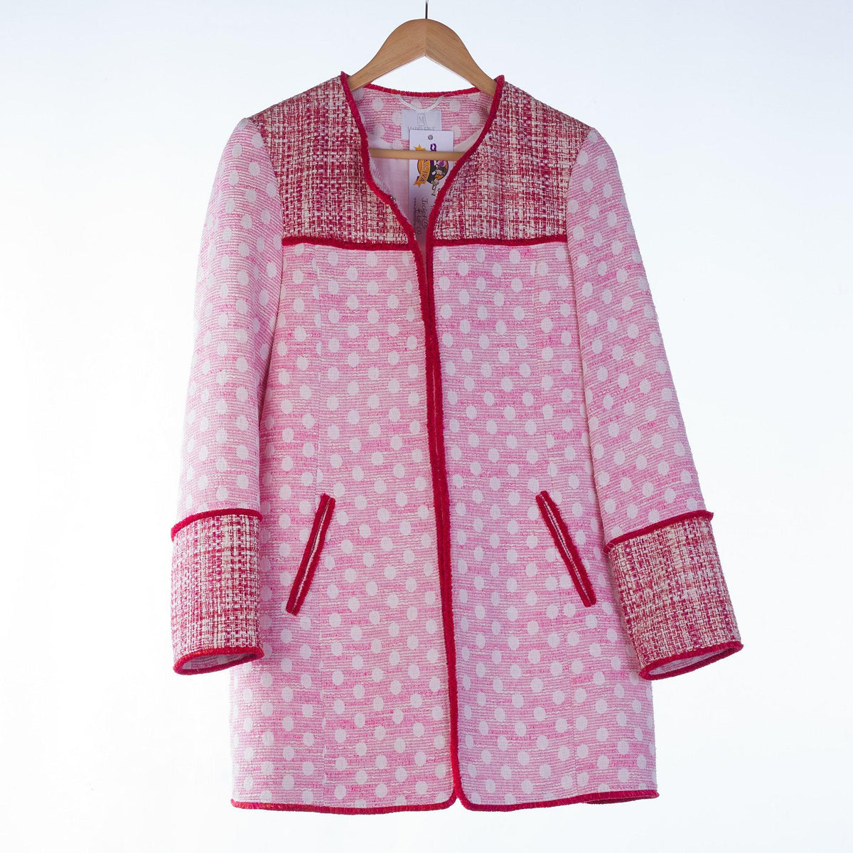 Madeleine Cotton Mix Pink & White Jacket UK Size 14 - Ava & Iva