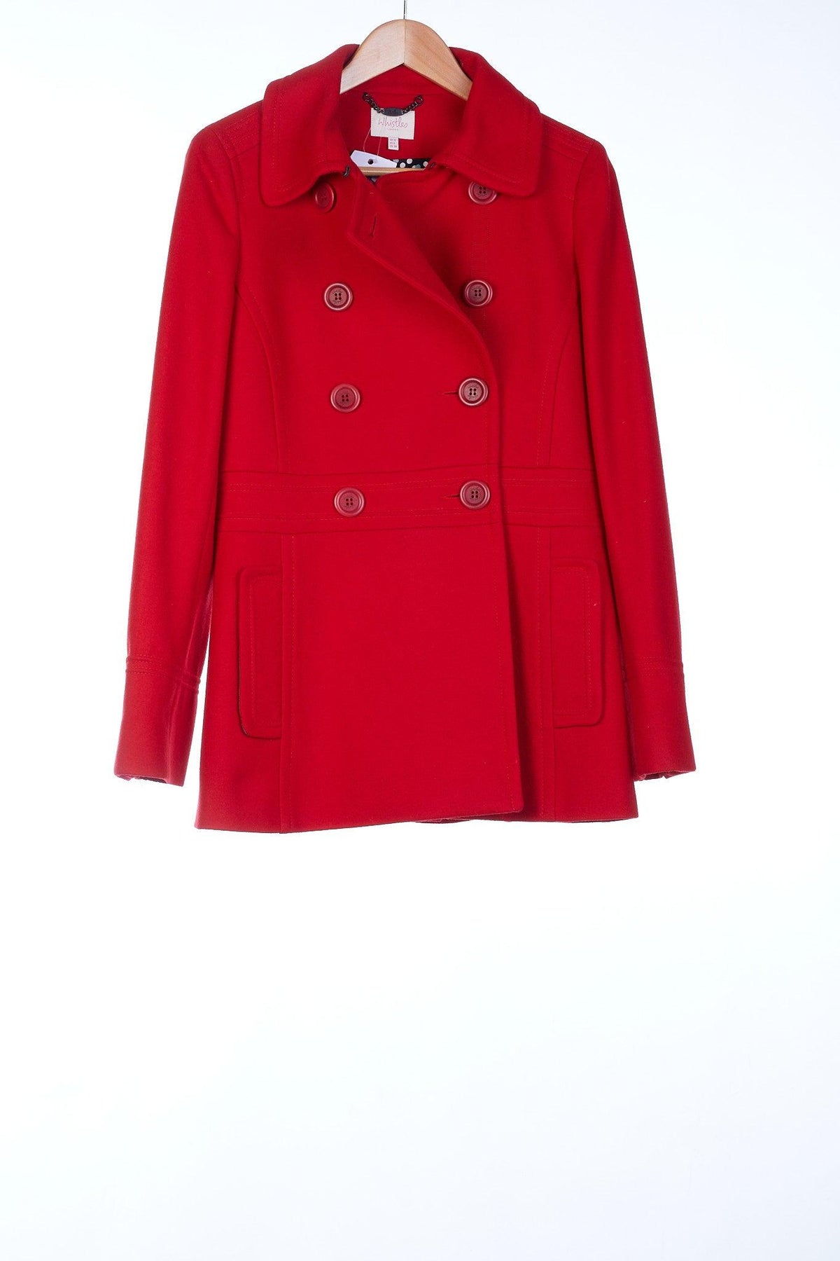 Whistles 100% Wool Red Jacket UK Size 10 - Ava & Iva