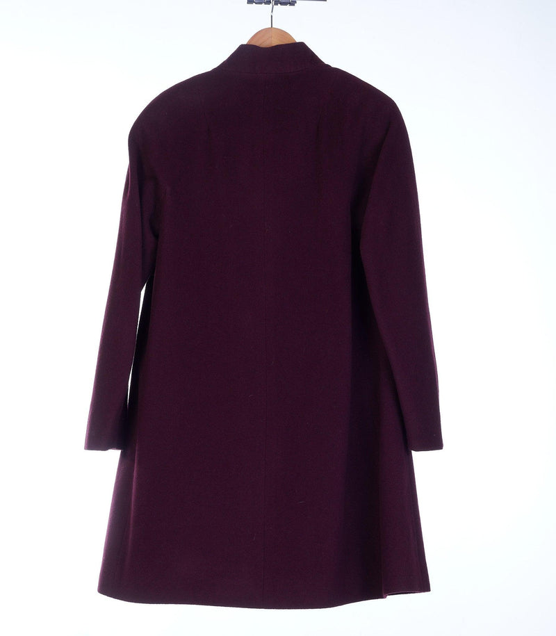 Aquascutum of London Wool Blend Burgundy Coat UK Size 10