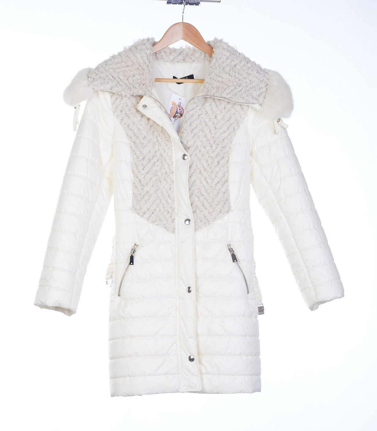 Latte Cream Puffer style Ski Jacket Uk Size 8 - Ava & Iva