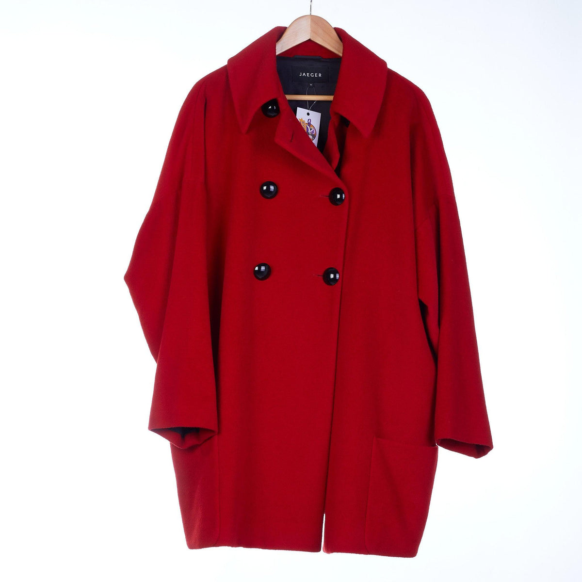 Jaeger Angora Wool Red Coat UK Size 16 - Ava & Iva