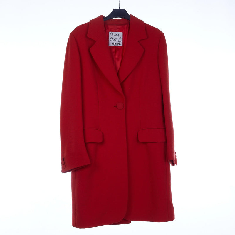 Moschino Wool Red Long Sleeved Coat UK Size 12 - Ava & Iva