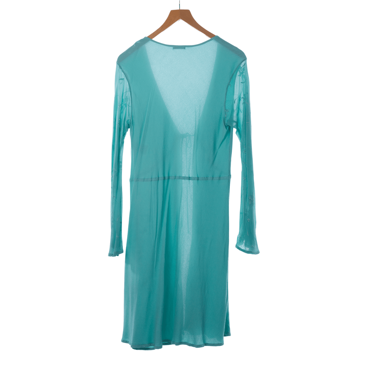 Platinum Turquoise Long Sleeved Beach Cover Up UK Size Large - Ava & Iva