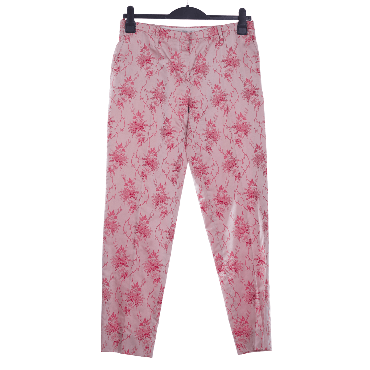 Prada Silk Pink Patterned Trousers UK Size 10 - Ava & Iva