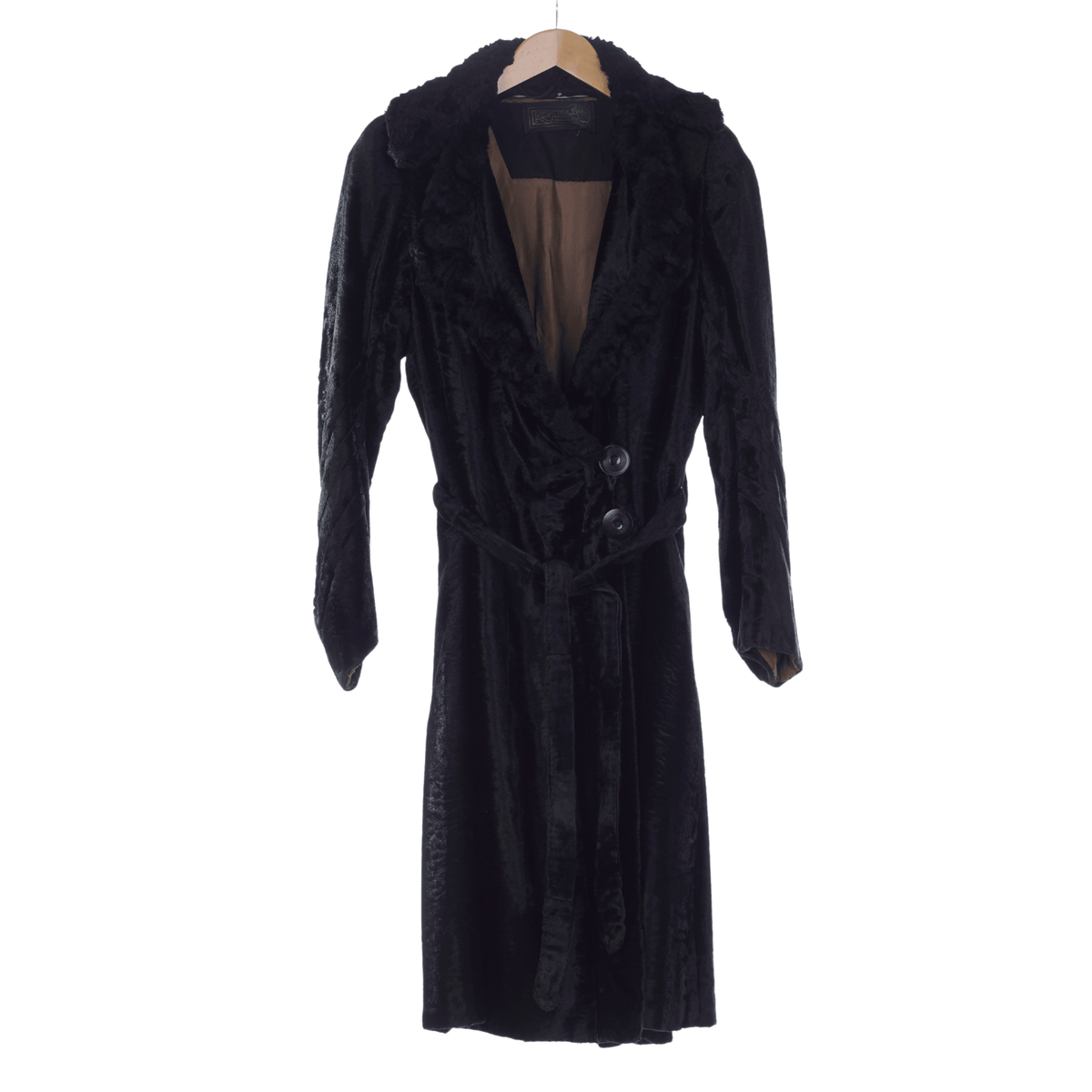 Replay Vintage Black Long Sleeved Full Length Coat UK Size 6. - Ava & Iva