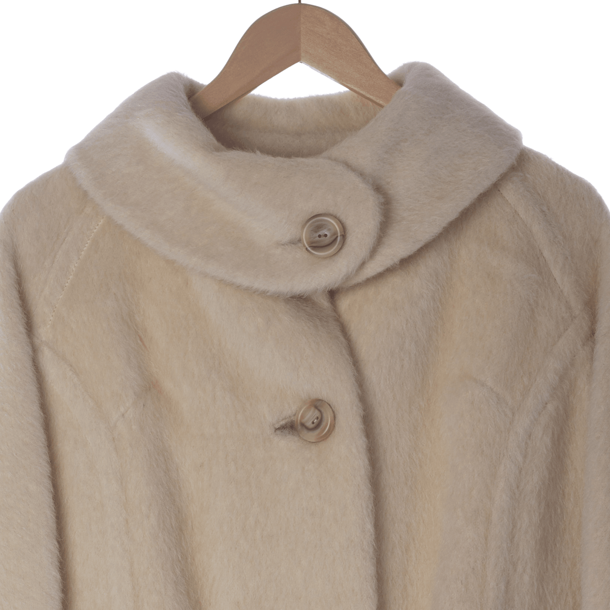 Richards Shops Luxury Mohair Cream Long Sleeved Coat UK Size 20 - Ava & Iva