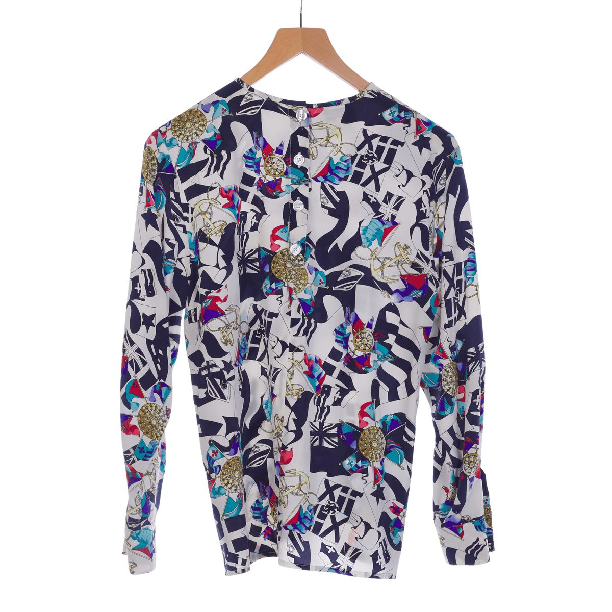 Rickie Freeman Silk Multi-Coloured Long Sleeved Top &amp; Matching Jacket UK Size 14 - Ava &amp; Iva