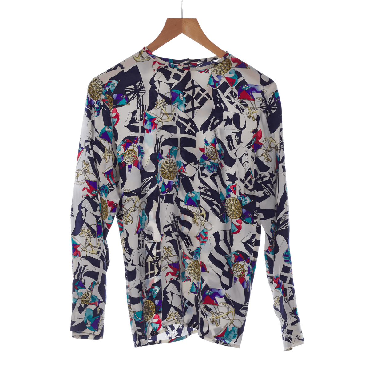 Rickie Freeman Silk Multi-Coloured Long Sleeved Top &amp; Matching Jacket UK Size 14 - Ava &amp; Iva